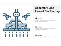 Assembly line icon of car factory