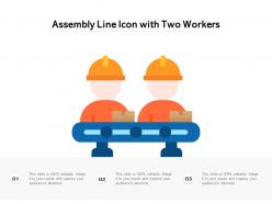 Assembly line icon with two workers