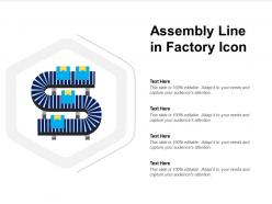 Assembly line in factory icon
