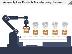 Assembly line products manufacturing process boxes