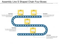 Assembly line s shaped chain four boxes