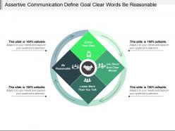 Assertive communication define goal clear words be reasonable