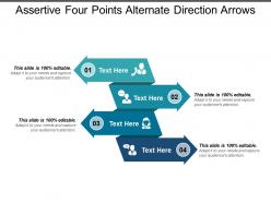 Assertive four points alternate direction arrows