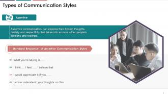 Assertive Type Of Communication Style Training Ppt