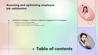 Assessing And Optimizing Employee Job Satisfaction Powerpoint Presentation Slides V Ideas Good