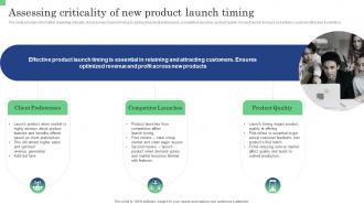 Assessing Criticality Of New Product Launch Timing Commodity Launch Management Playbook