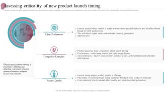 Assessing Criticality Of New Product Launch Timing New Product Release Management Playbook