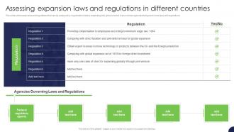 Assessing Expansion Laws And Regulations In Different Countries Strategy For Target Market Assessment