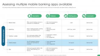 Assessing Multiple Mobile Banking Apps Available Digital Transformation In Banking DT SS