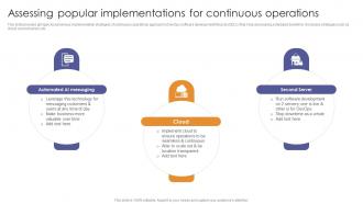 Assessing Popular Implementations For Continuous Operations Enabling Flexibility And Scalability
