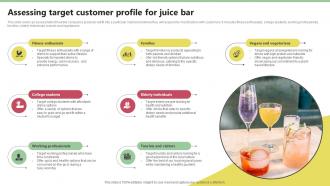 Assessing Target Customer Profile For Juice Bar Nekter Juice And Shakes Bar Business Plan Sample BP SS
