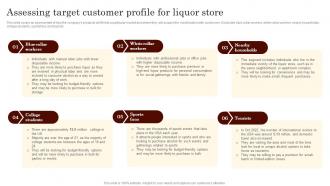 Assessing Target Customer Profile For Liquor Store Specialty Liquor Store BP SS