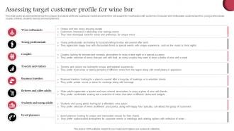 Assessing Target Customer Profile Wine Cellar Business Plan BP SS
