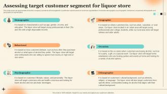 Assessing Target Customer Segment For Liquor Store Discount Liquor Store Business Plan BP SS