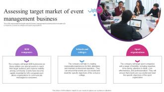 Assessing Target Market Of Event Management Entertainment Event Services Business Plan BP SS