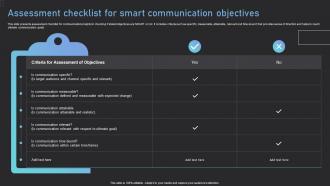 Assessment Checklist For Smart Communication Objectives