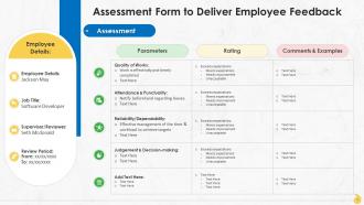 Assessment Form For Employee Feedback Training Ppt