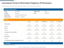 Assessment form to determine employee performance agile software quality assurance model it
