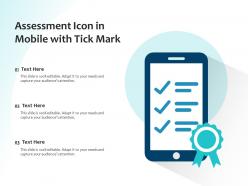 Assessment icon in mobile with tick mark