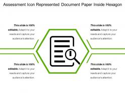 Assessment Icon Represented Document Paper Inside Hexagon