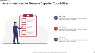 Assessment Icon To Measure Supplier Capabilities