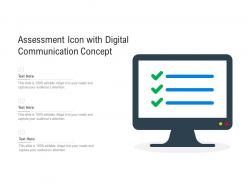 Assessment icon with digital communication concept