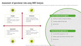 Assessment Of Operational Risks Using Swot Analysis Supplier Risk Management
