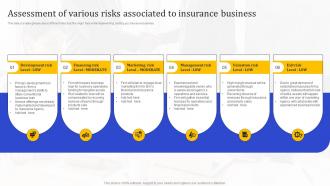 Assessment Of Various Risks Associated To Insurance Agency Business Plan Overview