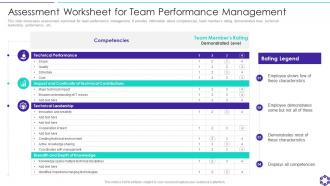 Assessment Worksheet For Team Performance Management
