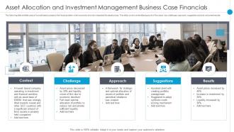 Asset Allocation And Investment Management Business Case Financials
