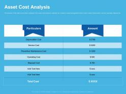 Asset cost analysis preventive maintenance cost ppt powerpoint presentation summary
