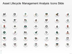 Asset lifecycle management analysis icons slide ppt powerpoint presentation outline layout