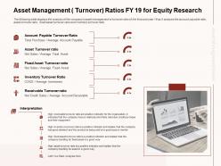 Asset management turnover ratios fy 19 for equity research relatively ppt powerpoint presentation styles aids