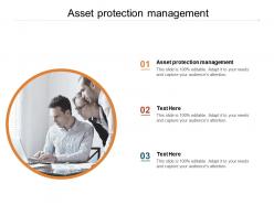 Asset protection management ppt powerpoint presentation model deck cpb