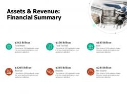 Assets And Revenue Financial Summary Income Ppt Powerpoint Presentation Graphics