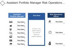 Assistant portfolio manager risk operations officer transactional services officer