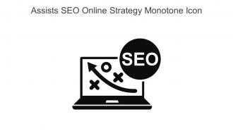 Assists SEO Online Strategy Monotone Icon In Powerpoint Pptx Png And Editable Eps Format