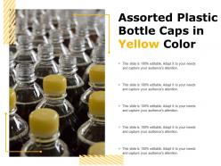 Assorted plastic bottle caps in yellow color