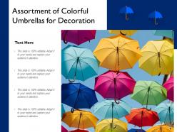 Assortment of colorful umbrellas for decoration