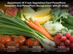 Assortment of fresh vegetables food powerpoint templates and backgrounds with all slides