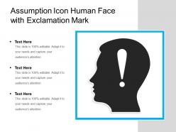 Assumption icon human face with exclamation mark
