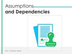 Assumptions and dependencies arrows business software implementation financial