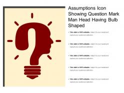 Assumptions icon showing question mark man head having bulb shaped