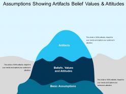 Assumptions showing artifacts belief values and attitudes