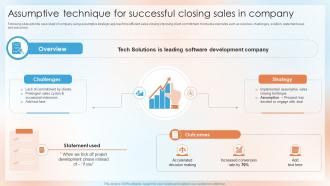 Assumptive Technique For Successful Closing Sales In Company Top Sales Closing Techniques SA SS