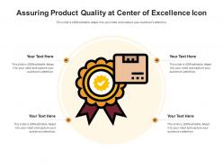 Assuring product quality at center of excellence icon