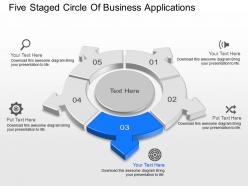 At five staged circle of business diagram powerpoint template slide