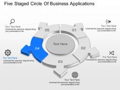 At five staged circle of business diagram powerpoint template slide