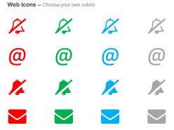 At symbol bell slash ringer off envelope ppt icons graphics