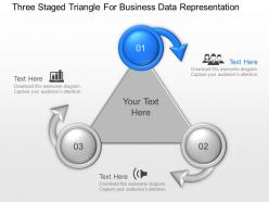 At Three Staged Triangle For Business Data Representation Powerpoint Template Slide